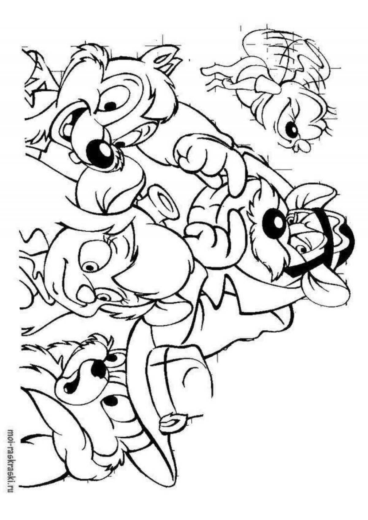 Cute chip and dale coloring book for kids