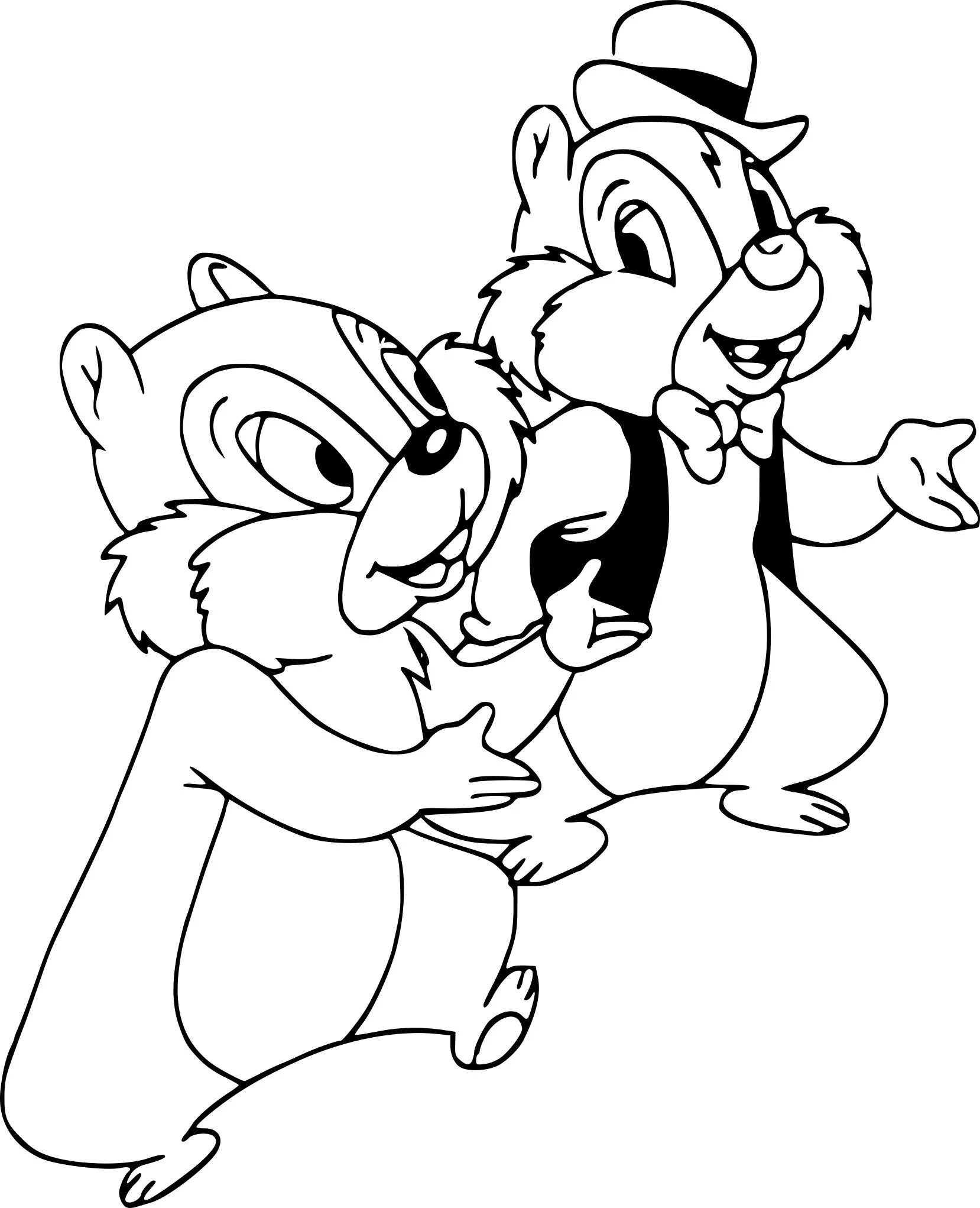 Awesome chip and dale coloring pages for kids