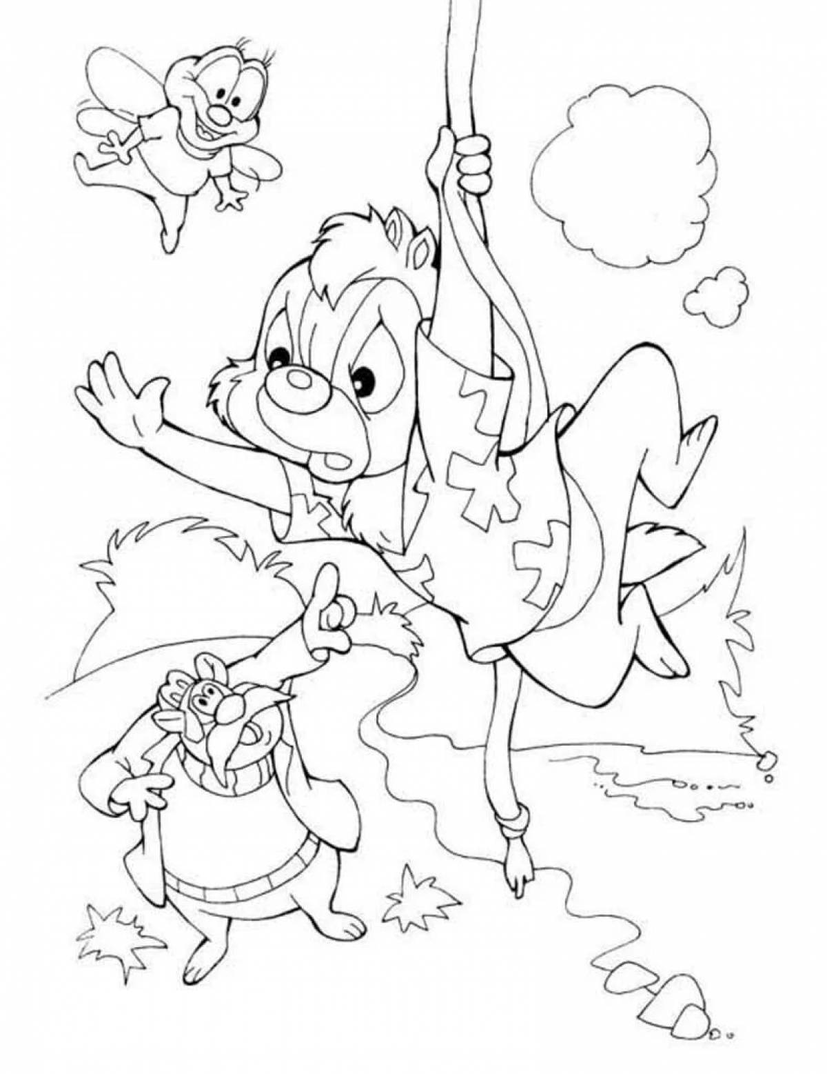 Cute chip and dale coloring pages for kids