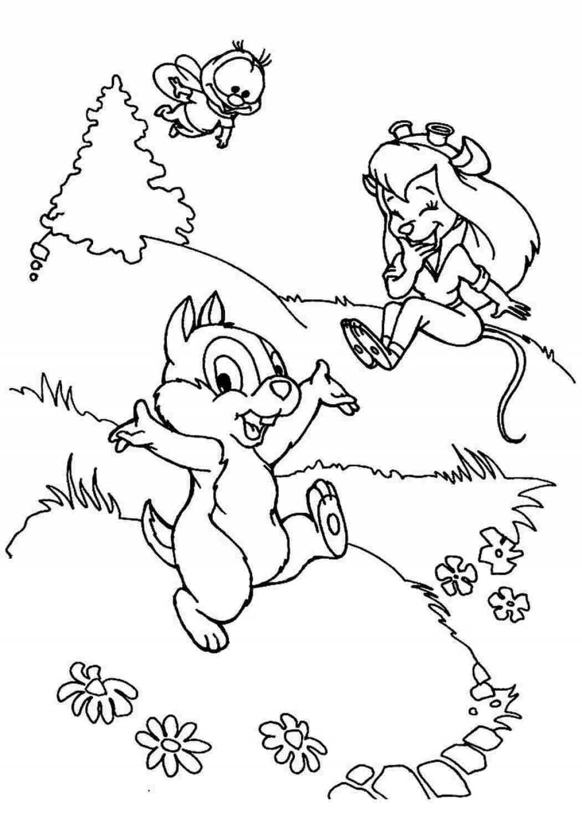 Exquisite chip and dale coloring book for kids