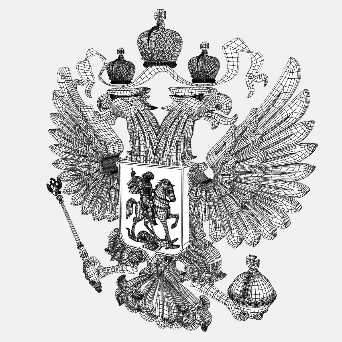 Cheerful coat of arms of Russia for preschoolers