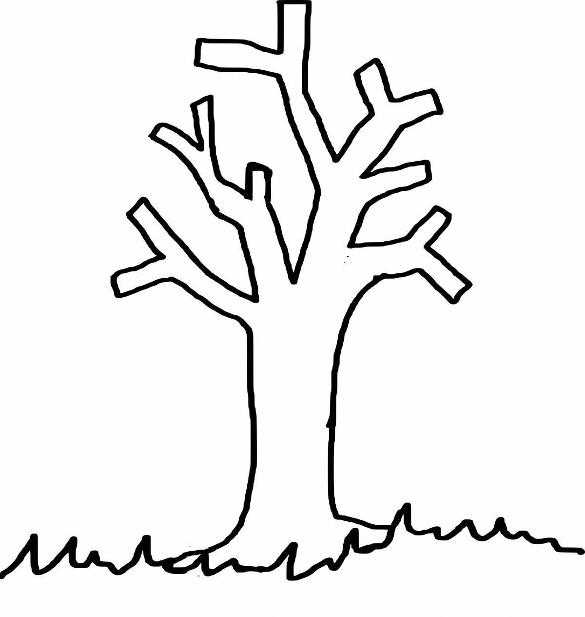 Adorable tree trunk coloring book for kids