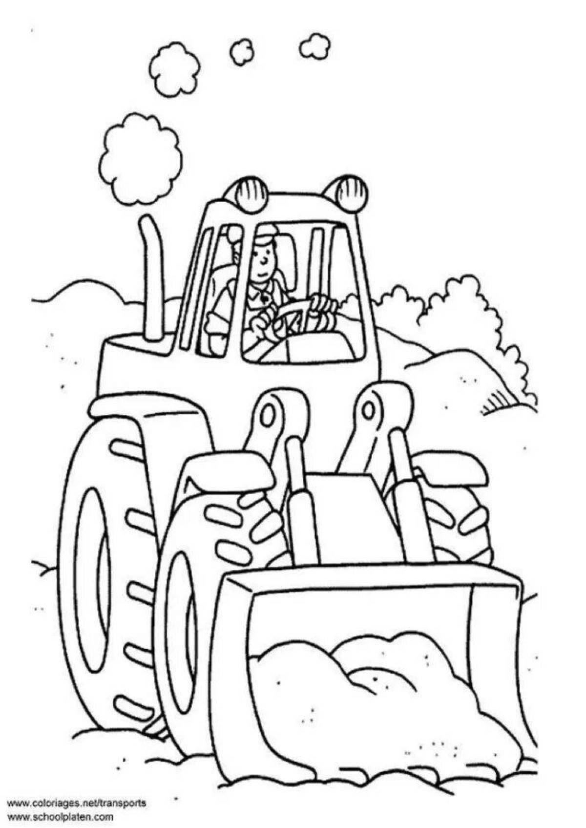 Славный трактор с ковшом для малышей