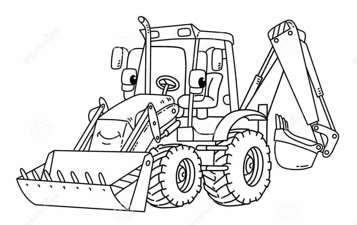 Буйный трактор с ковшом для дошкольников