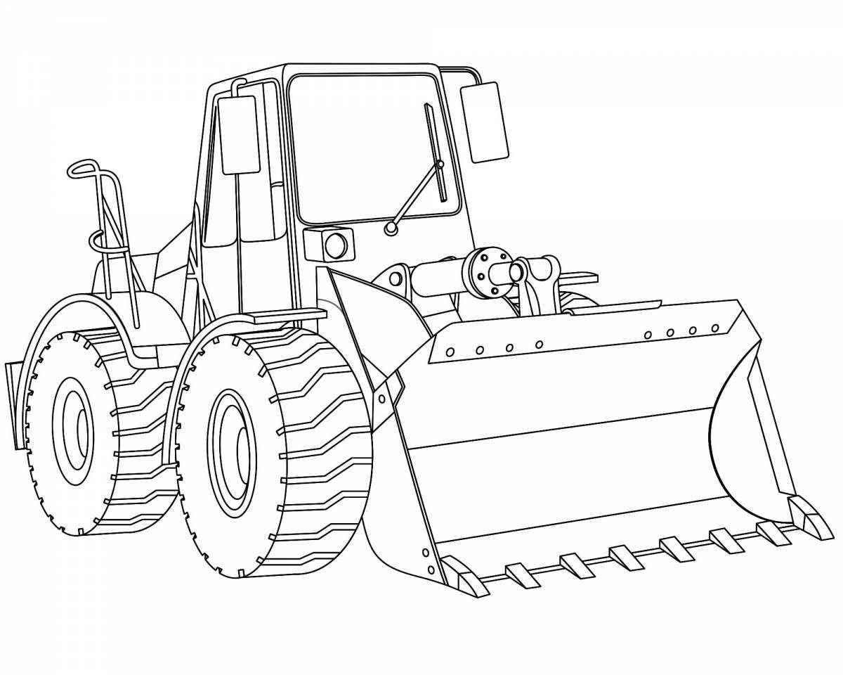 Веселый трактор с ковшом для детей