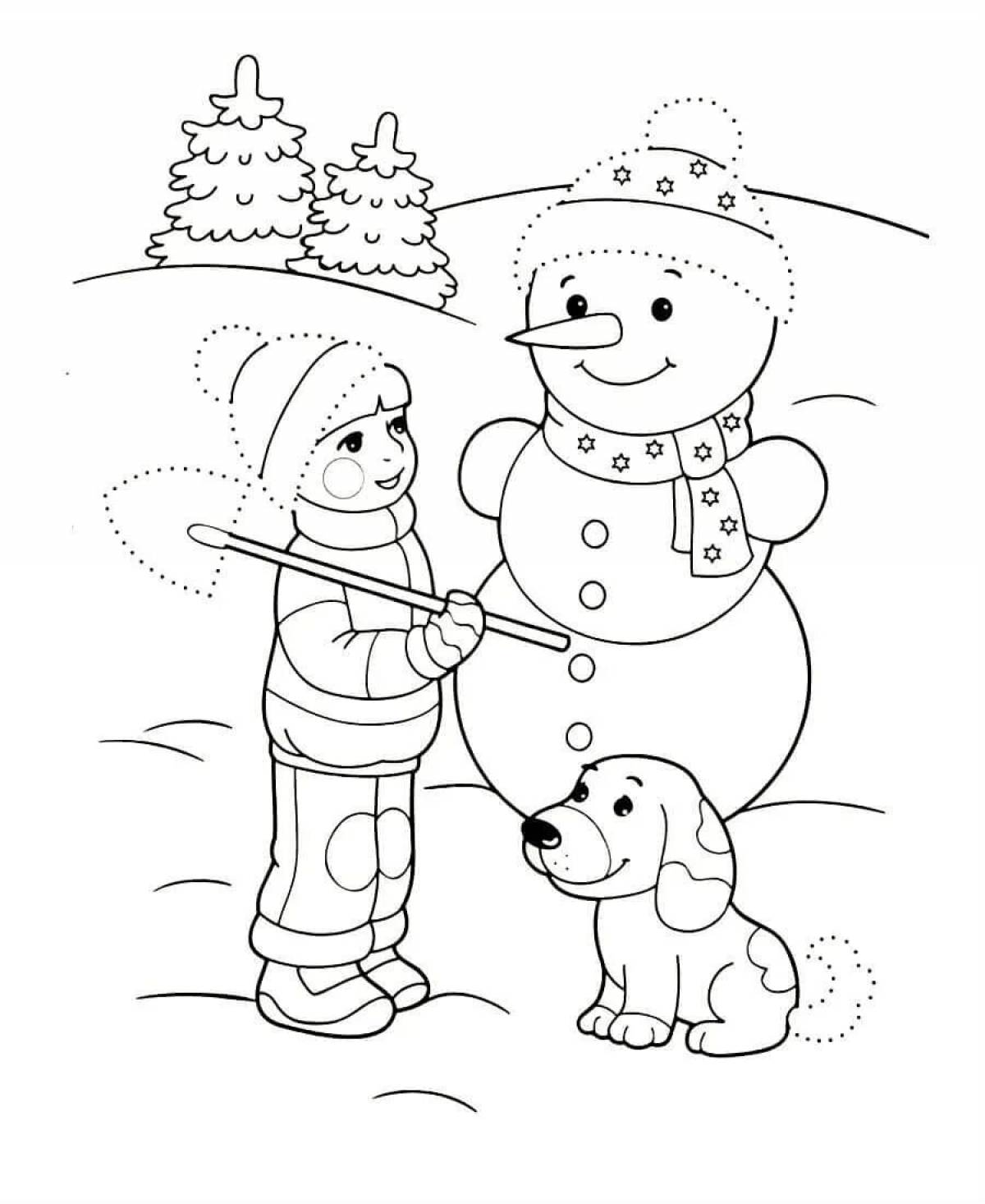 Fun winter coloring for 6 year olds