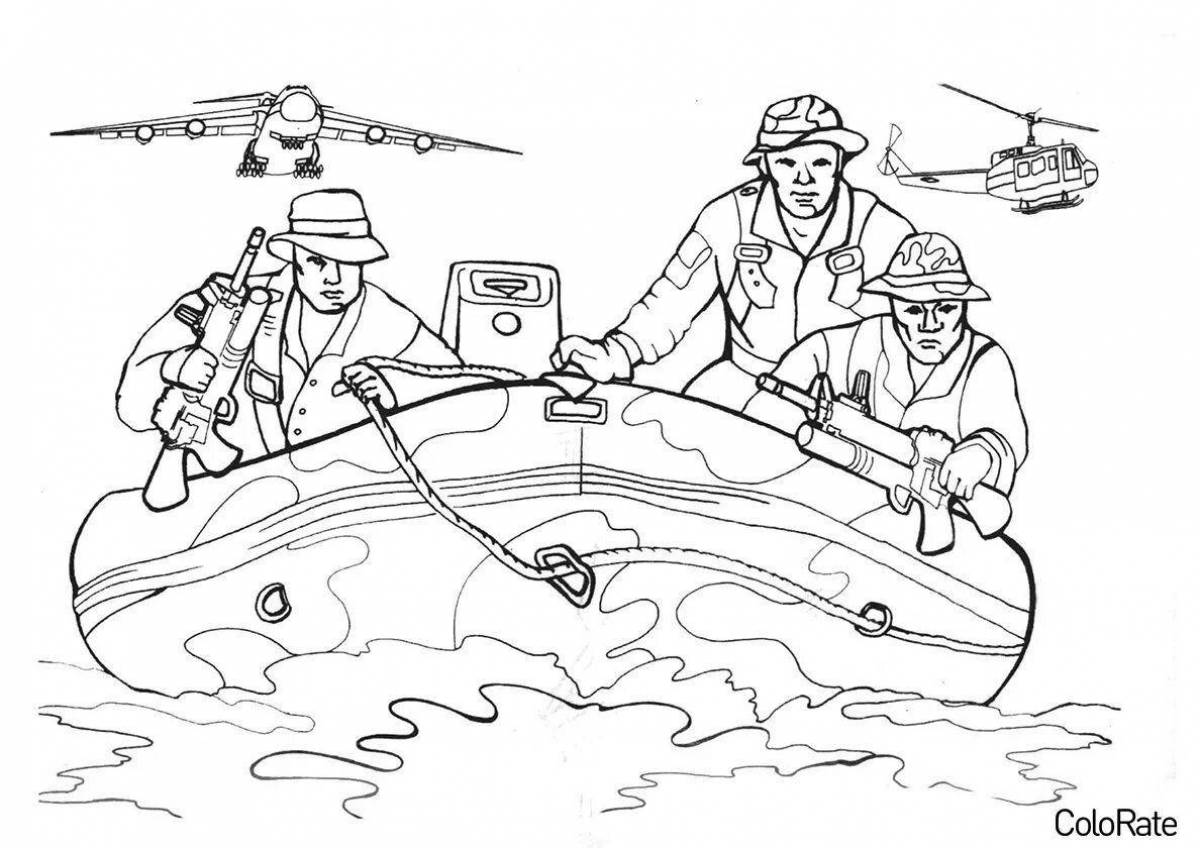 Fun military coloring book for kids 6-7 years old
