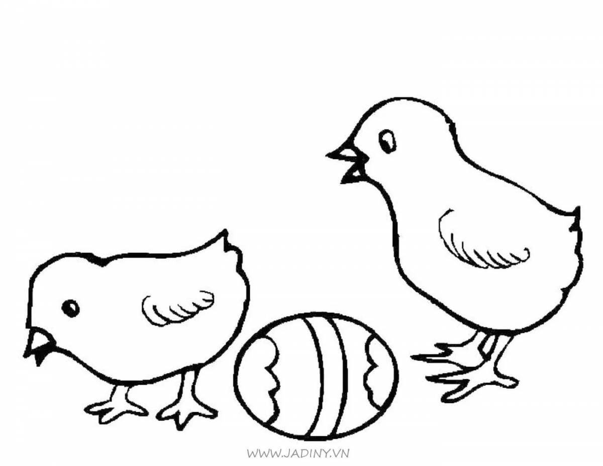 Раскраска «веселые цыплята» для детей 6-7 лет