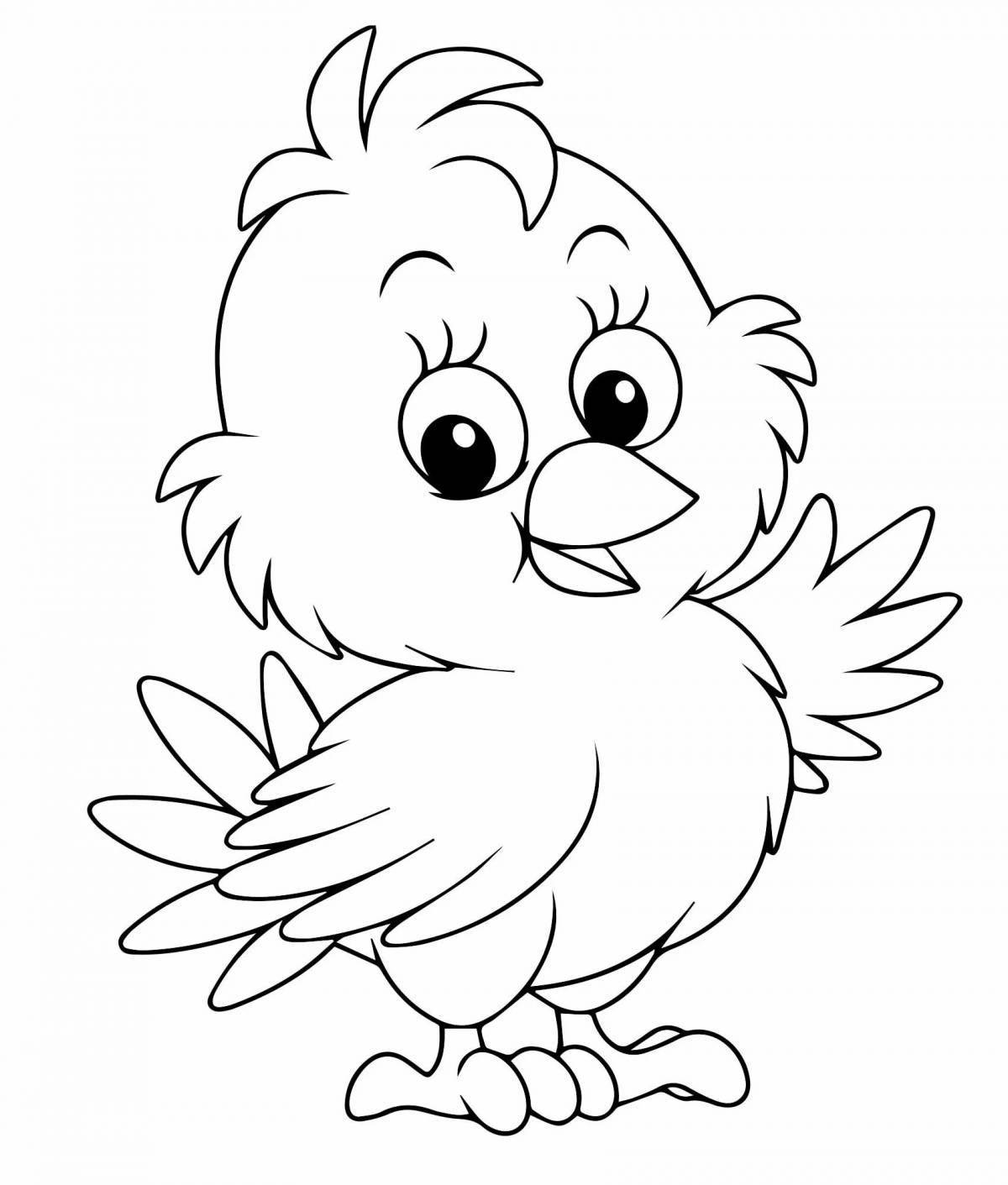 Animated chickens coloring for children 6-7 years old
