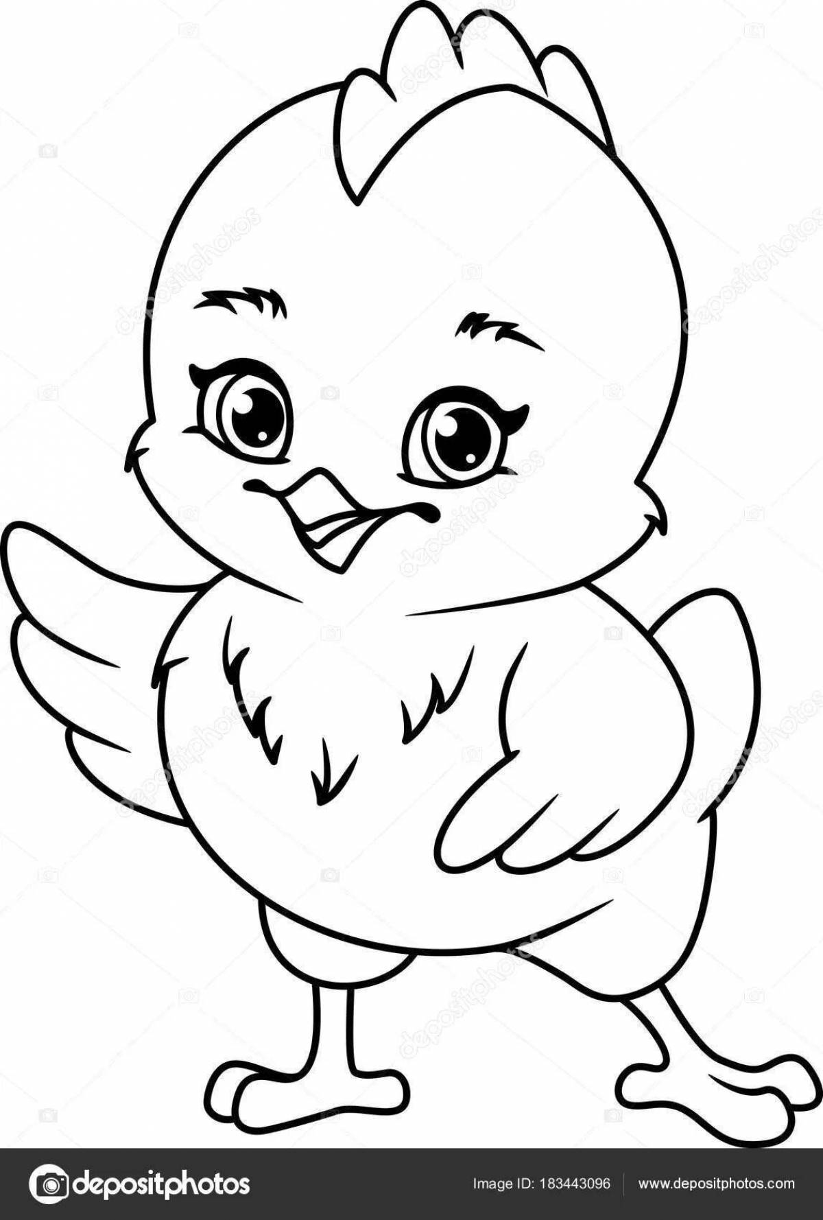 Fun coloring pages with chickens for kids 6-7 years old
