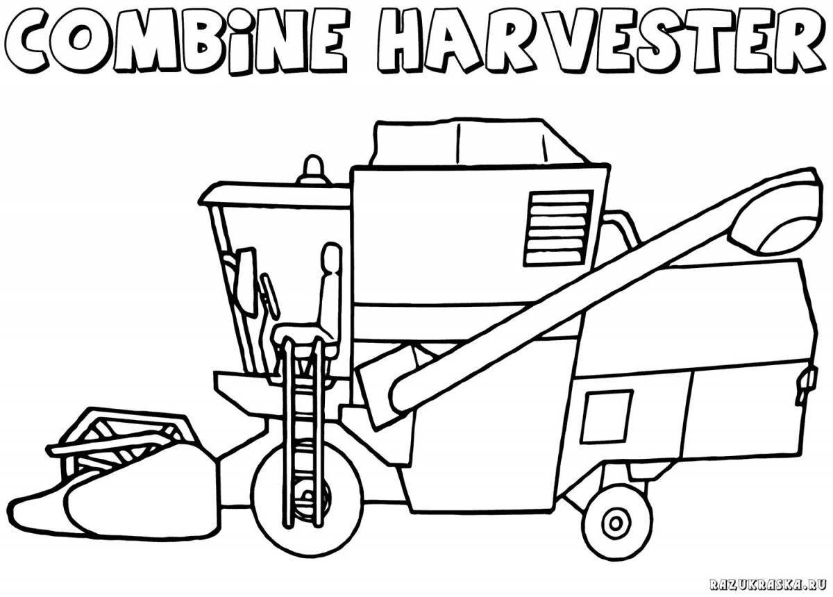 Innovative harvester coloring book for kids