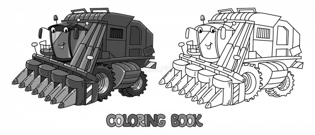 Inspiring coloring book harvester for preschoolers