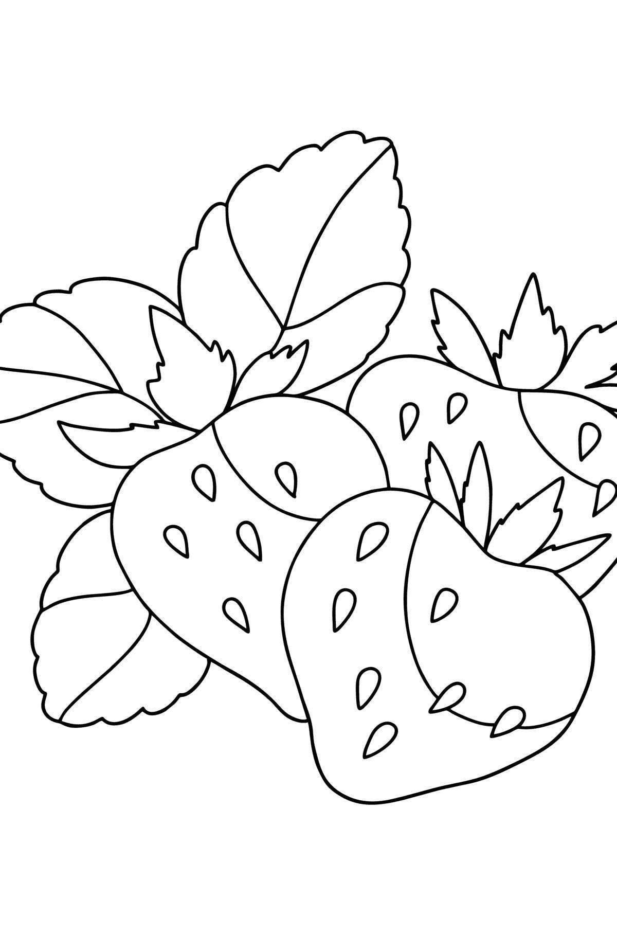 Bright strawberry coloring book for 3-4 year olds
