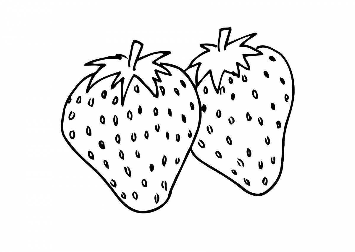 Fun coloring book strawberries for 3-4 year olds