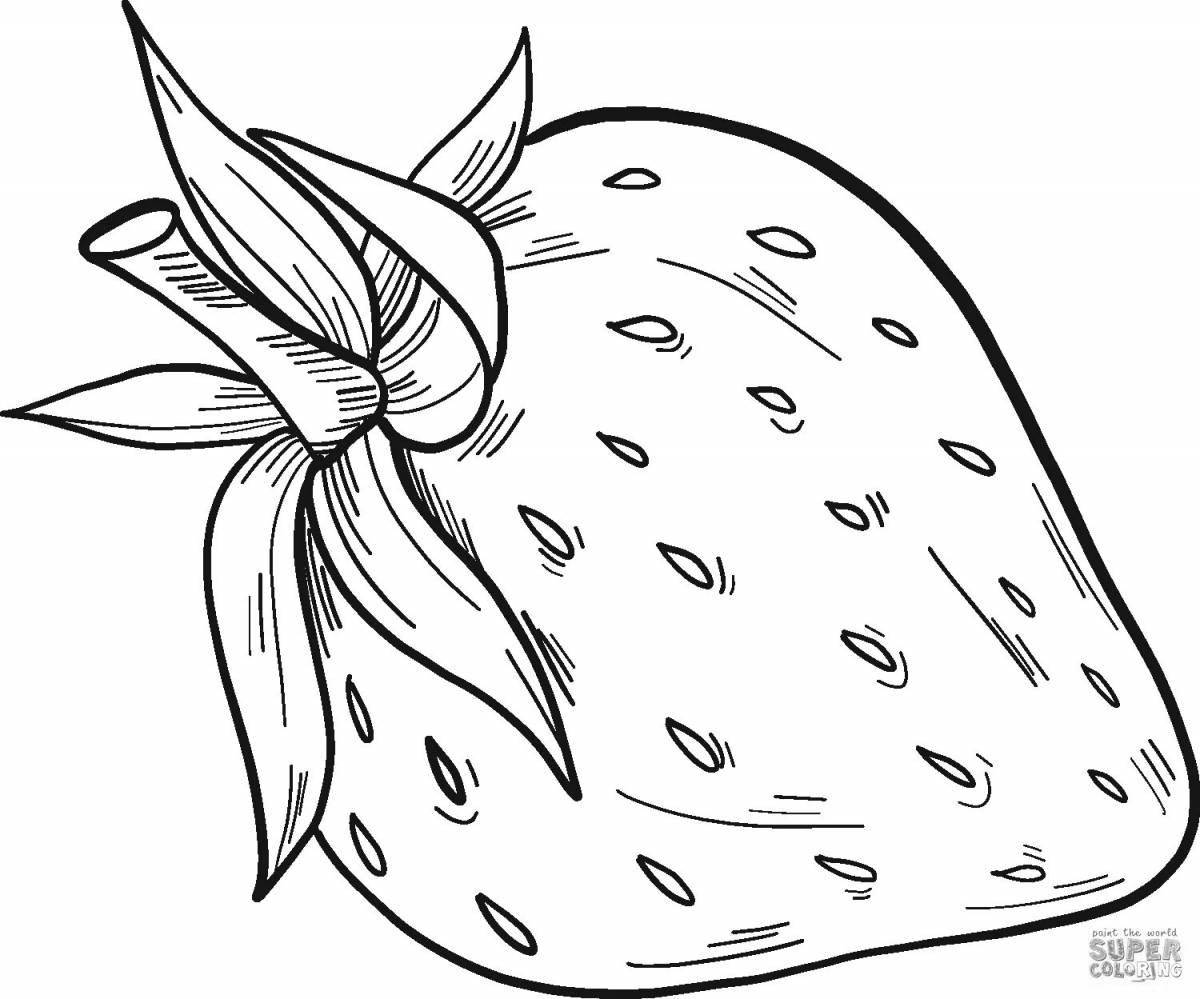Adorable strawberry coloring book for 3-4 year olds