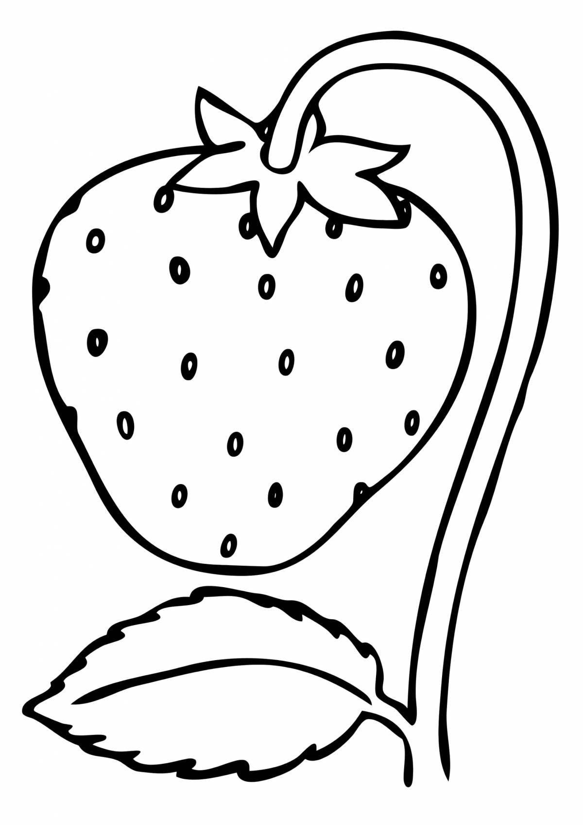 Great strawberry coloring book for kids 3-4 years old