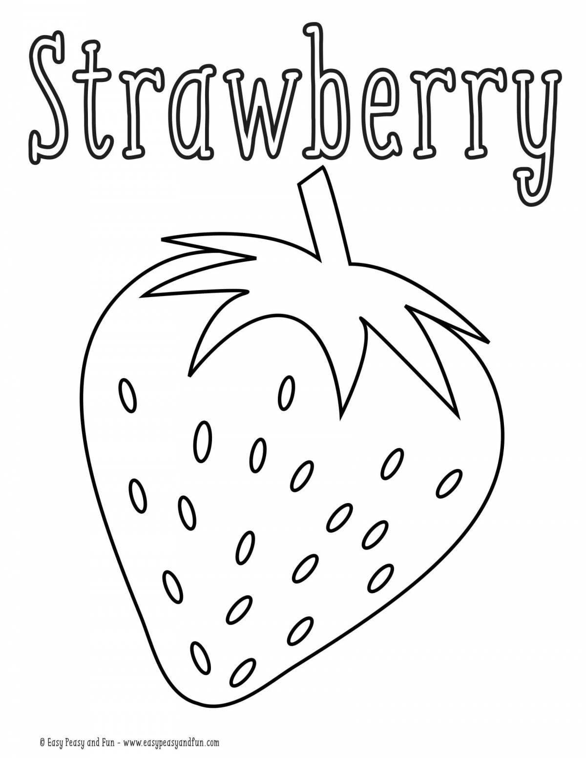 Fabulous strawberry coloring book for 3-4 year olds