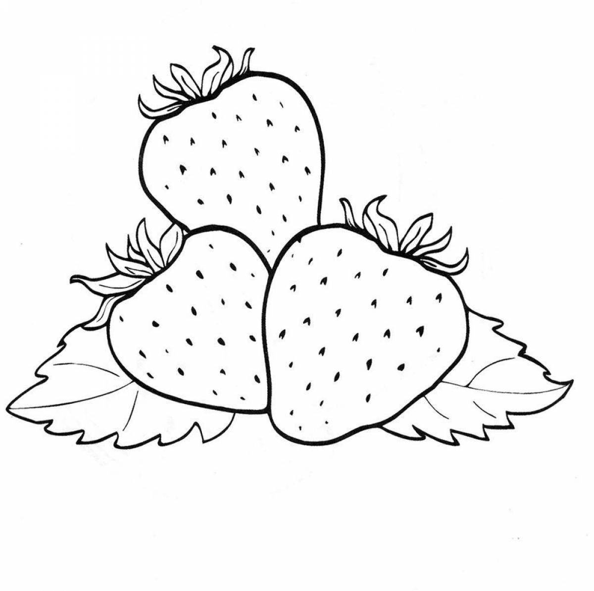 Fabulous strawberry coloring pages for 3-4 year olds