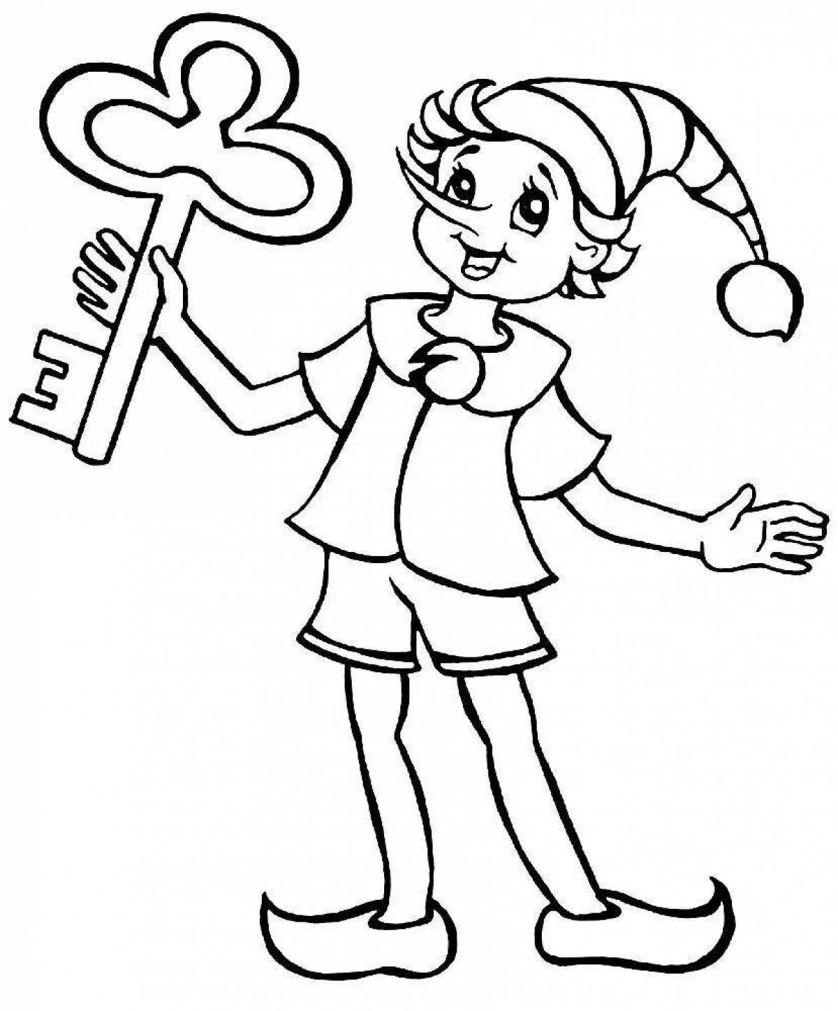 Magic Pinocchio coloring book for kids