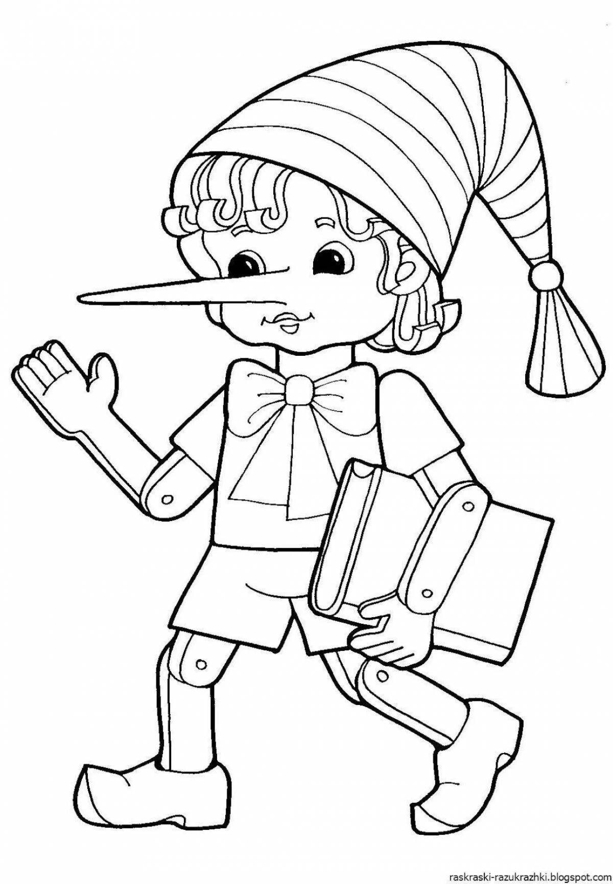 Adorable Pinocchio Coloring for Toddlers