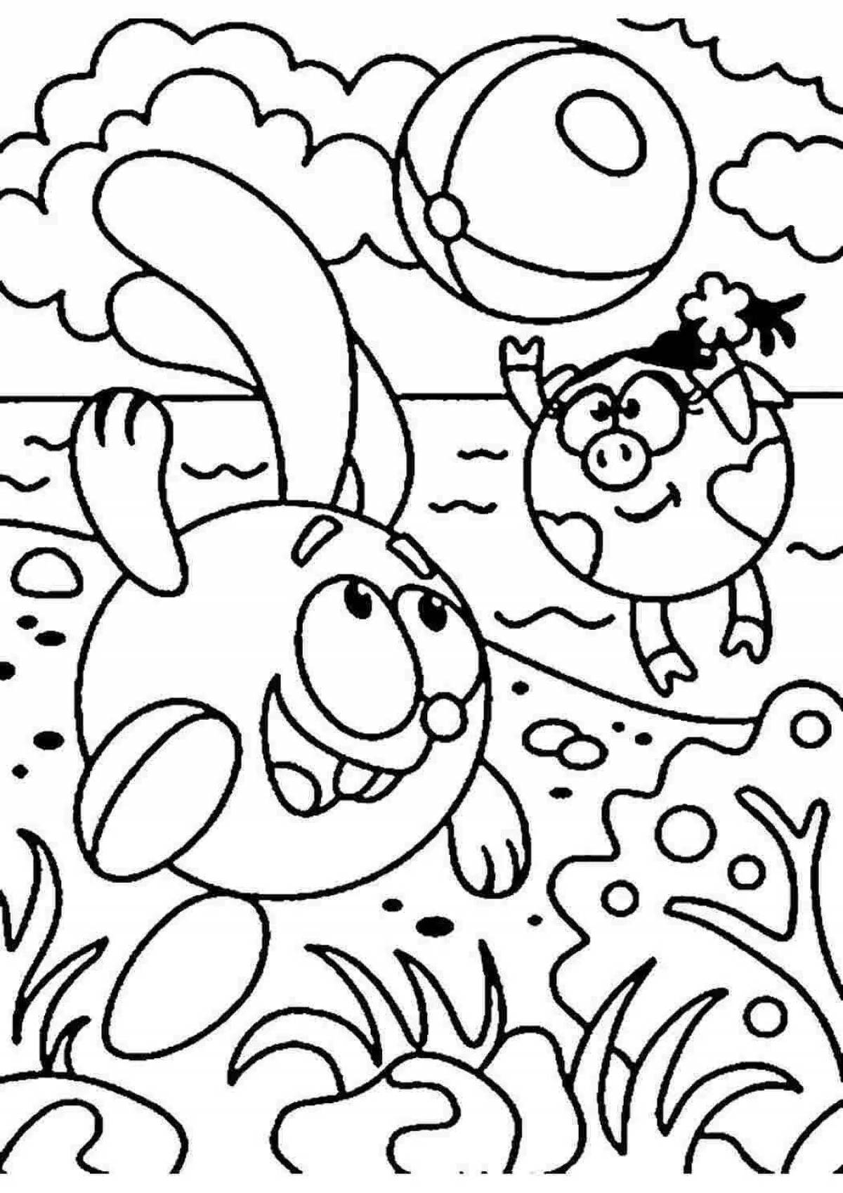 Playful smeshariki coloring pages for kids