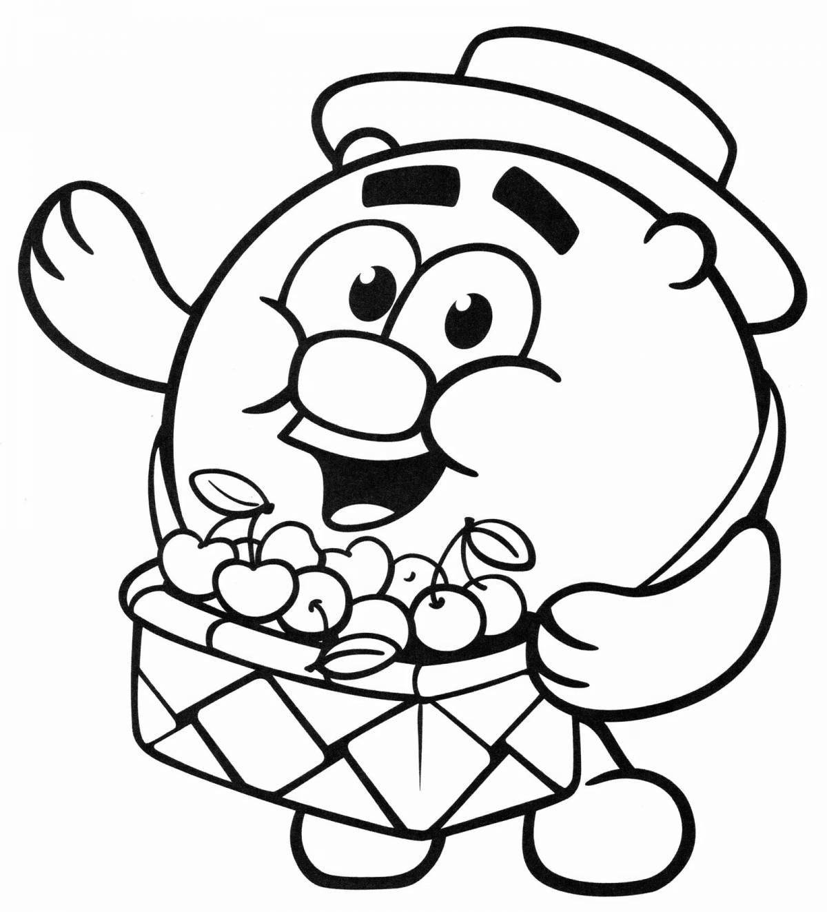 Playful smeshariki coloring pages for kids