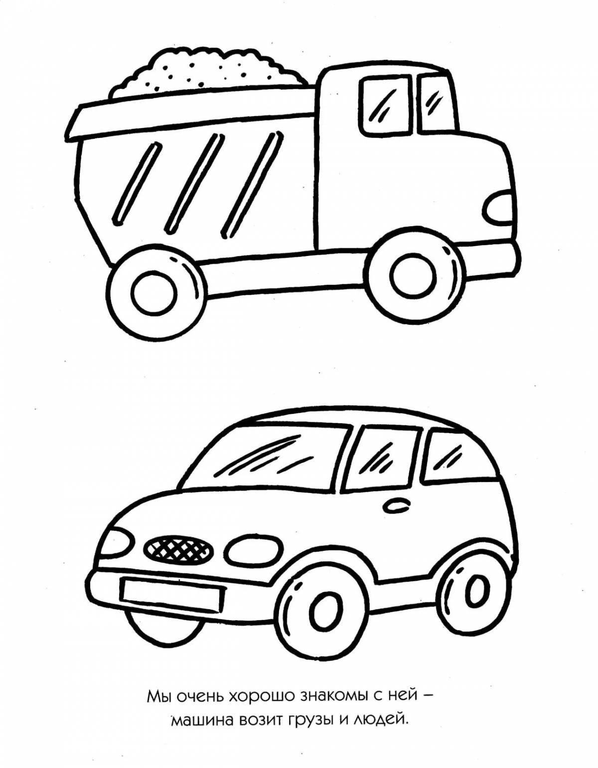 Nice transport coloring book for beginners