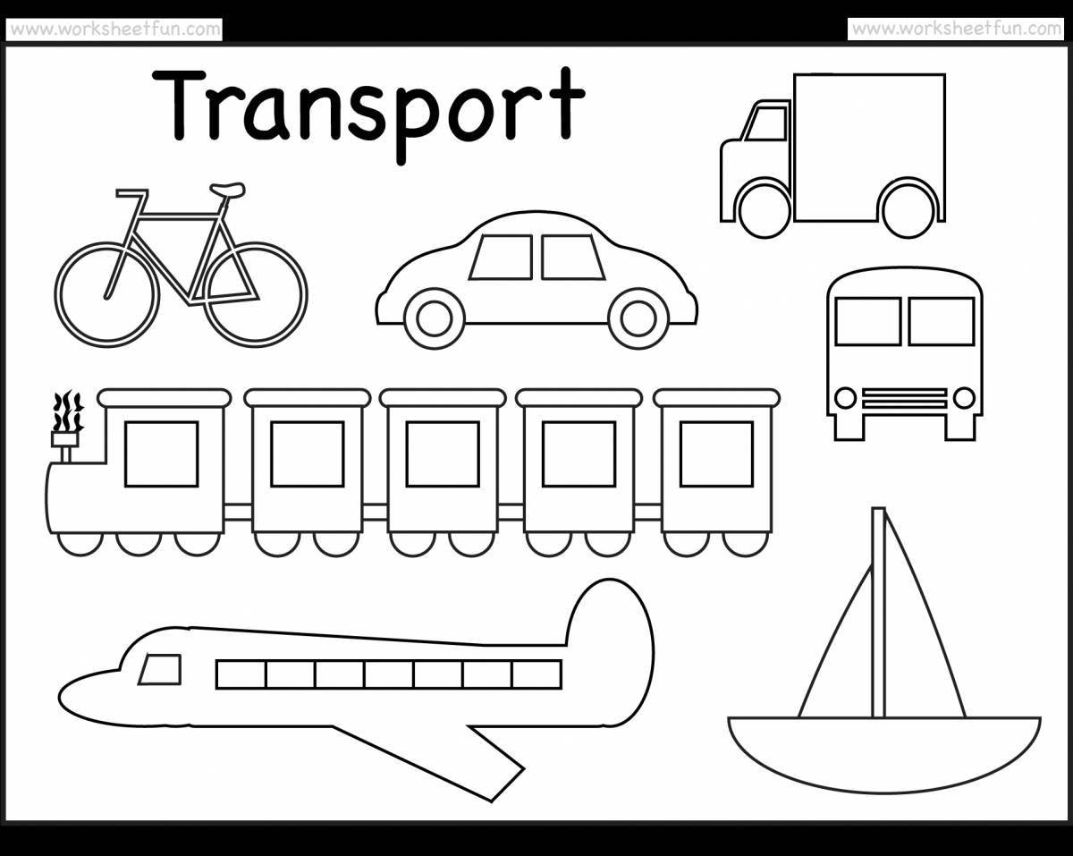 Fantastic transport coloring book for preschoolers