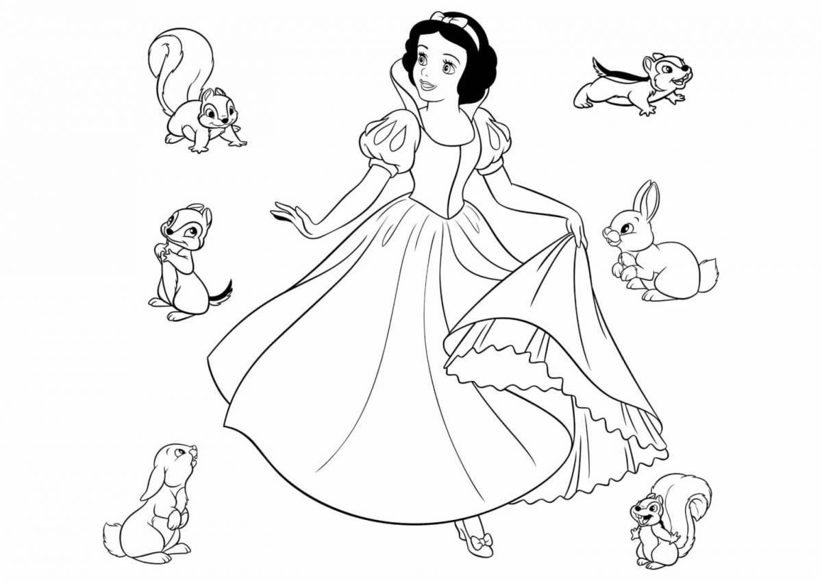Сказочная раскраска для детей 3-4 лет для девочек принцесса