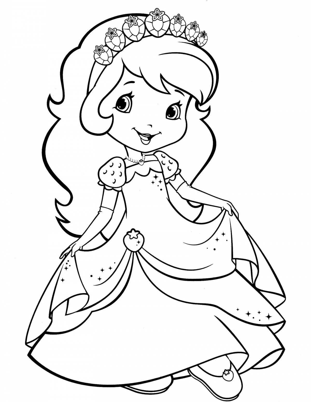 Sparkling coloring book for 3-4 year olds for girls princess