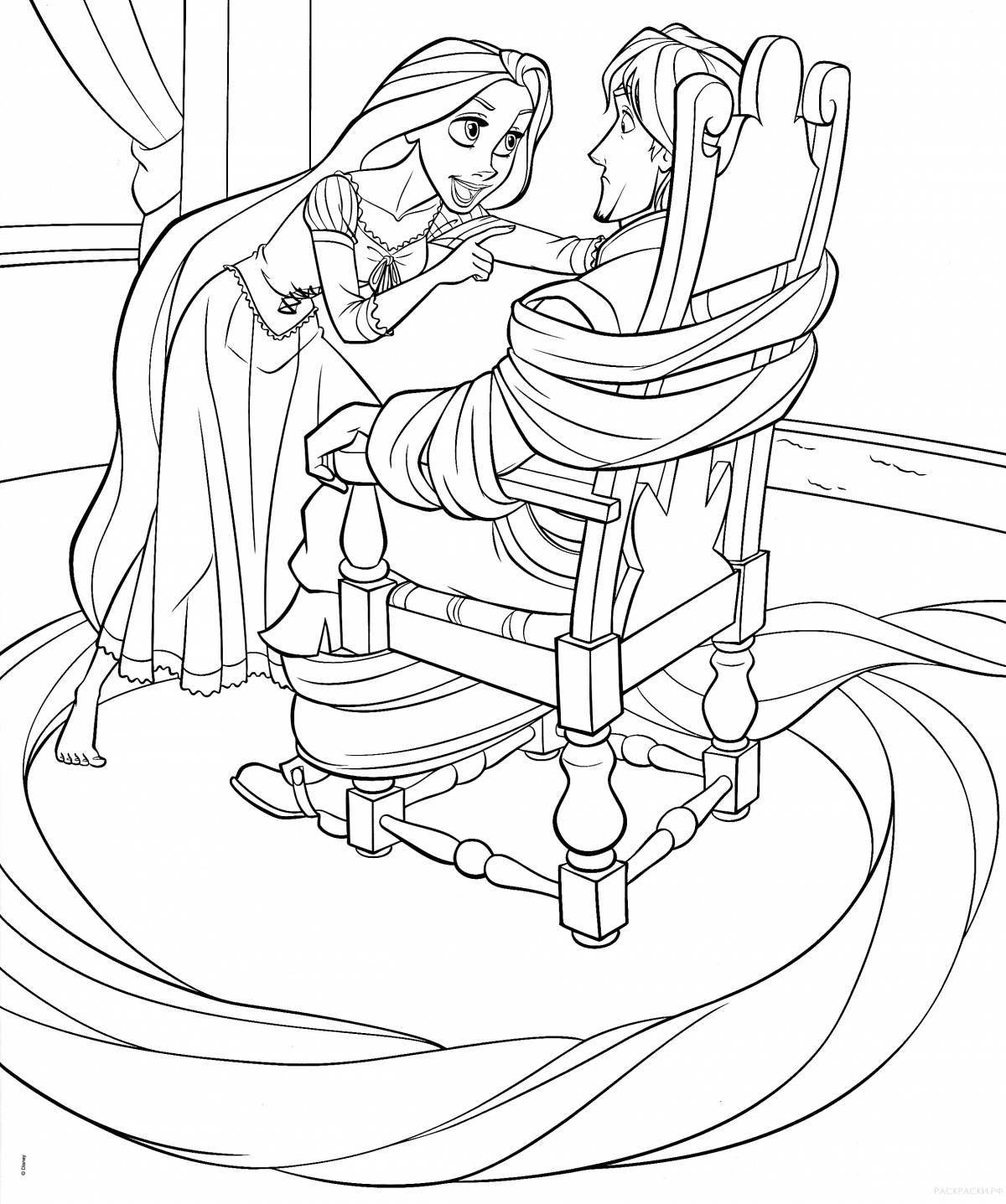 Great rapunzel coloring book for kids 5-6 years old