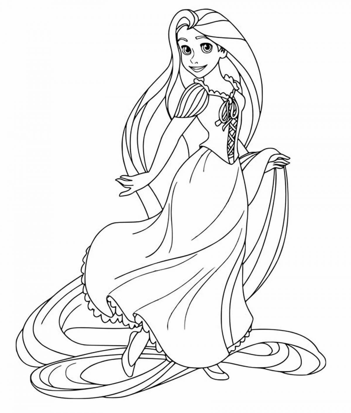 Rapunzel coloring book for kids 5-6 years old