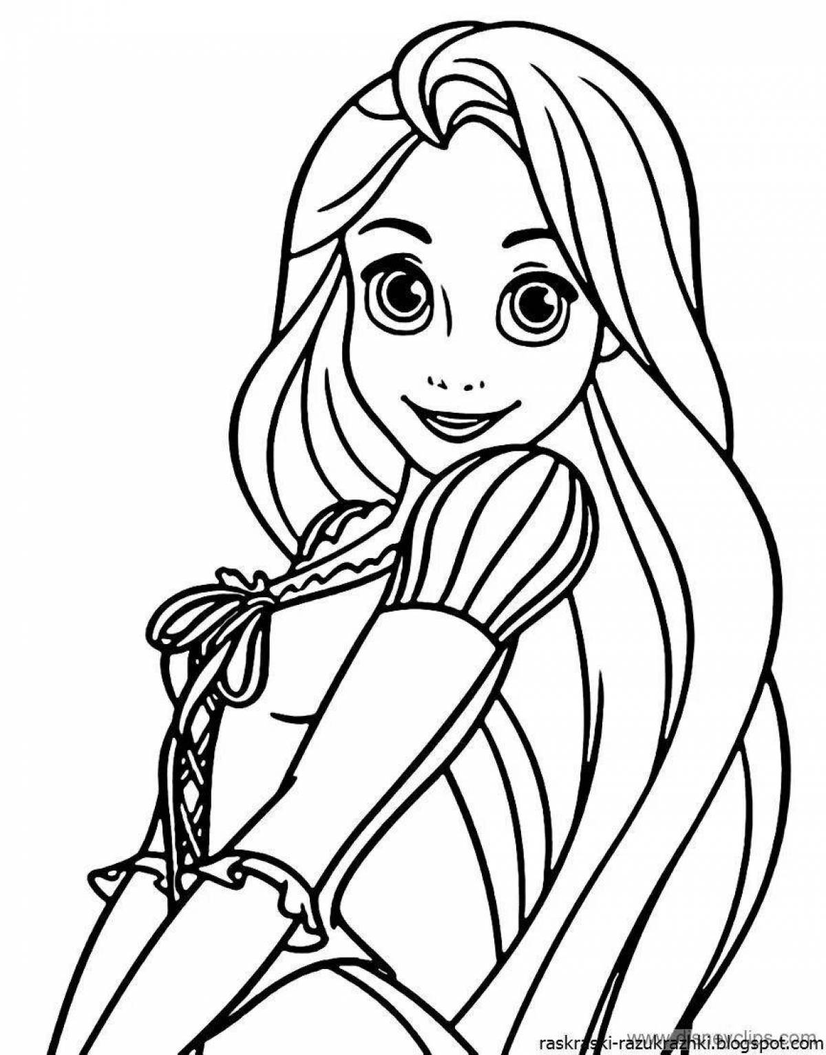 Fantastic rapunzel coloring book for kids 5-6 years old