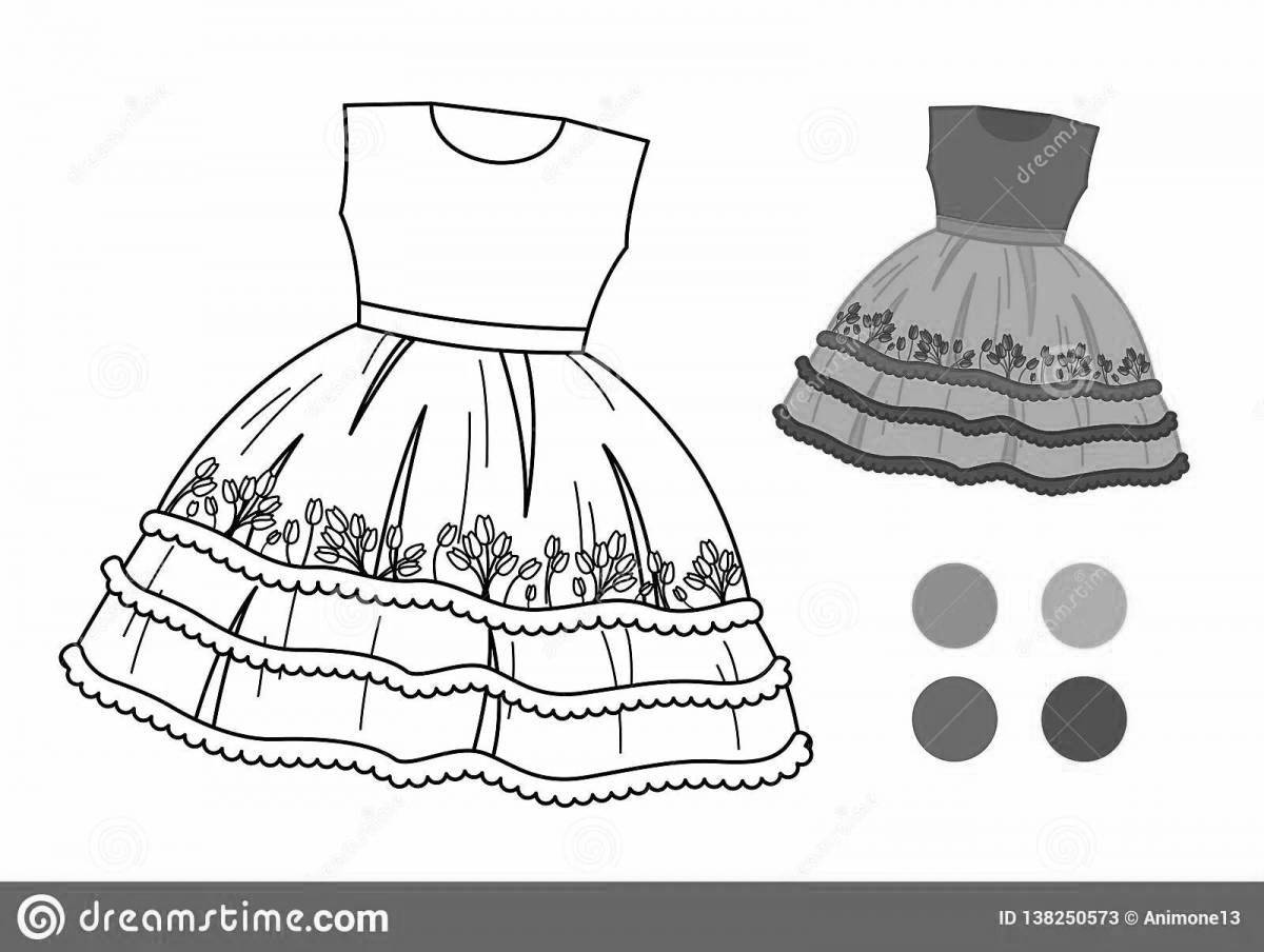 Coloring bright dress for dolls