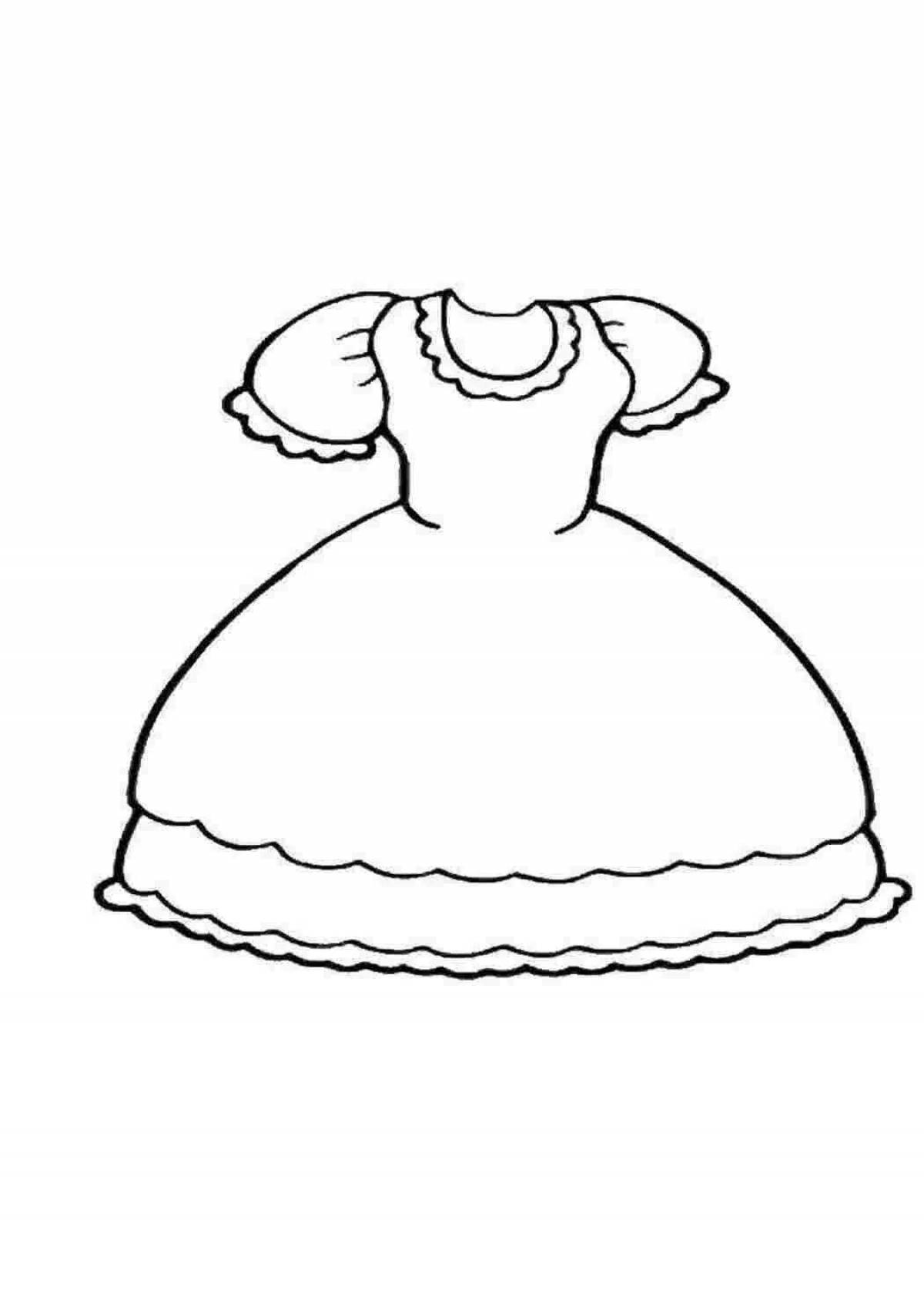 Glittering doll dress coloring page