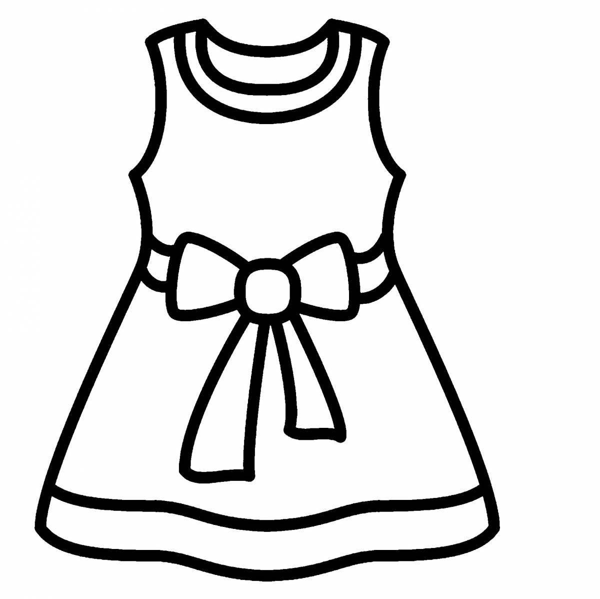 Coloring page cute dress for dolls