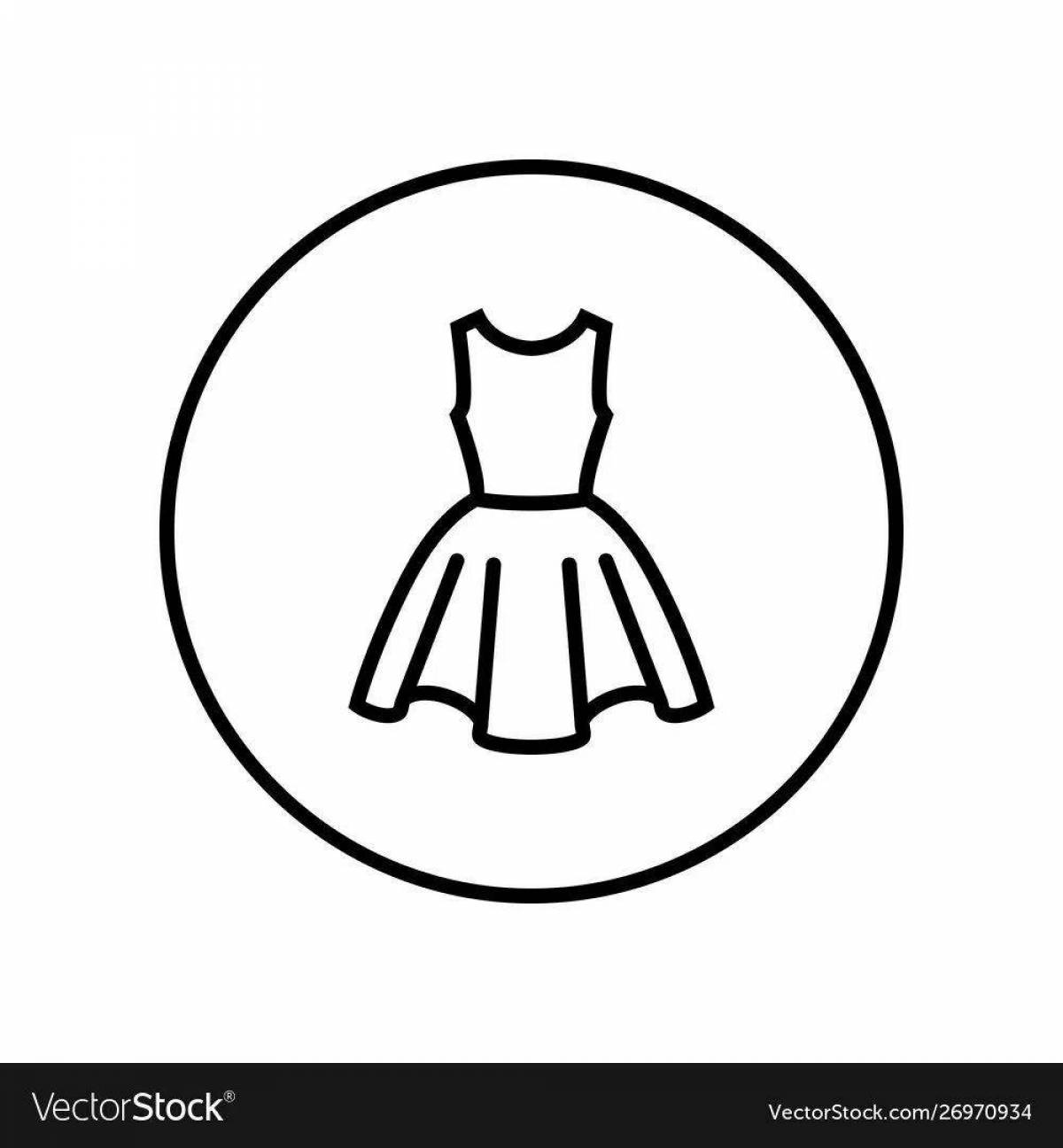 Coloring page dazzling dress for dolls