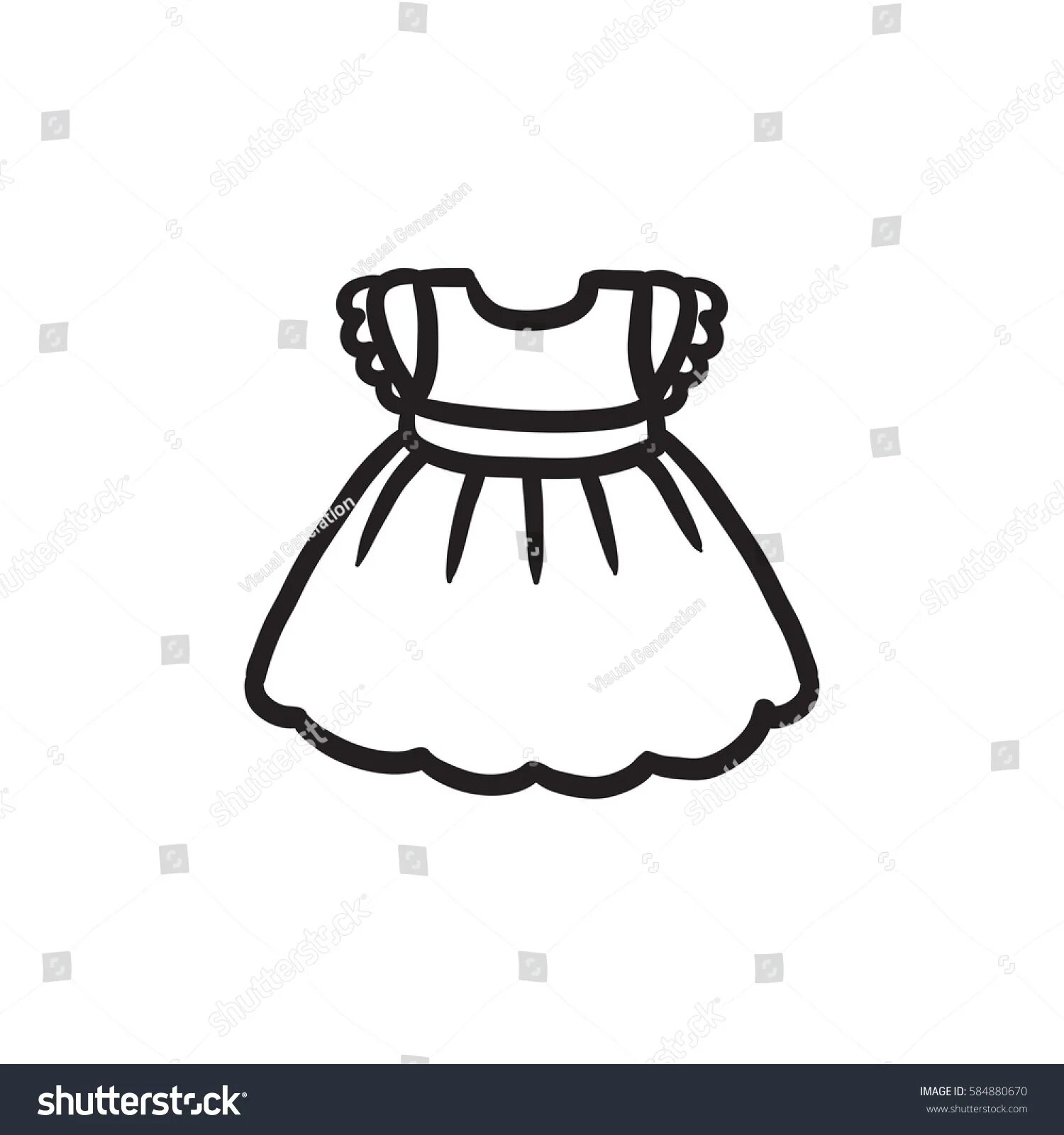 Раскраска безупречное платье для кукол