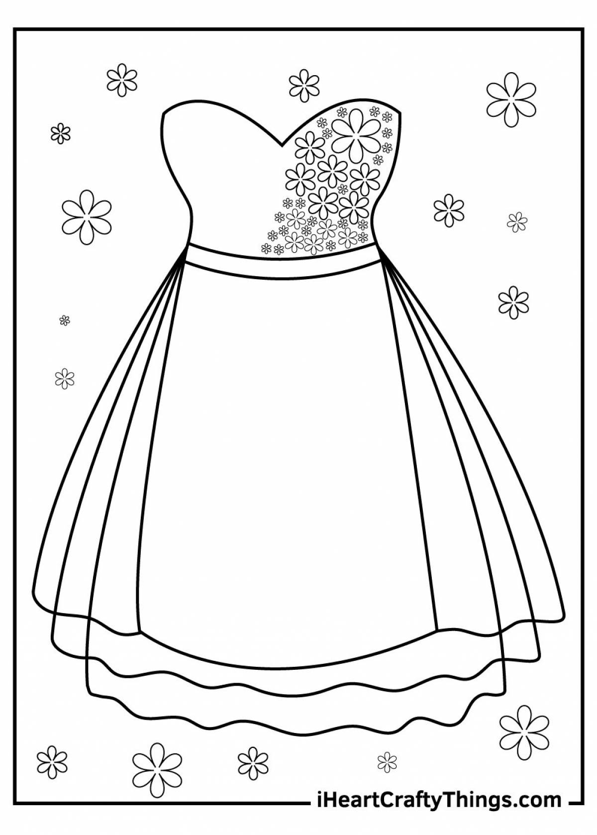 Coloring page exotic dress for dolls