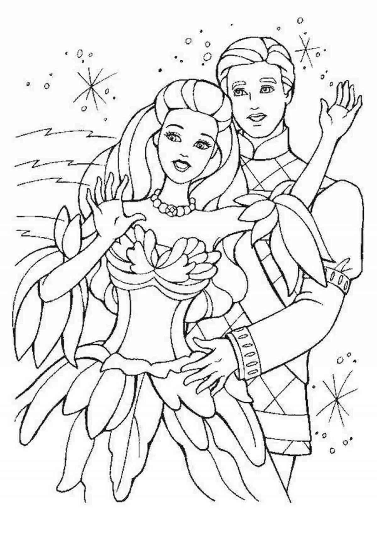 Violent coloring pages for girls barbie and princess