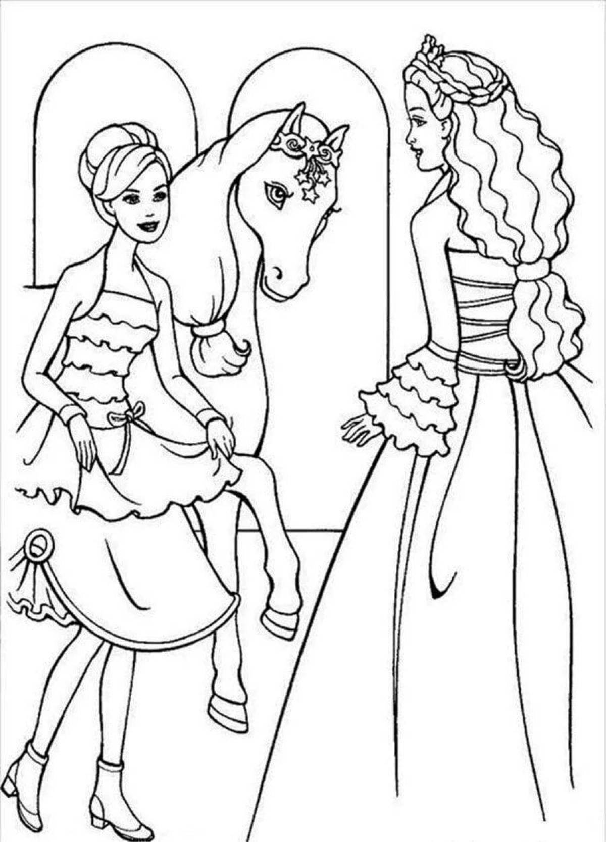 Happy coloring games for girls barbie and princess