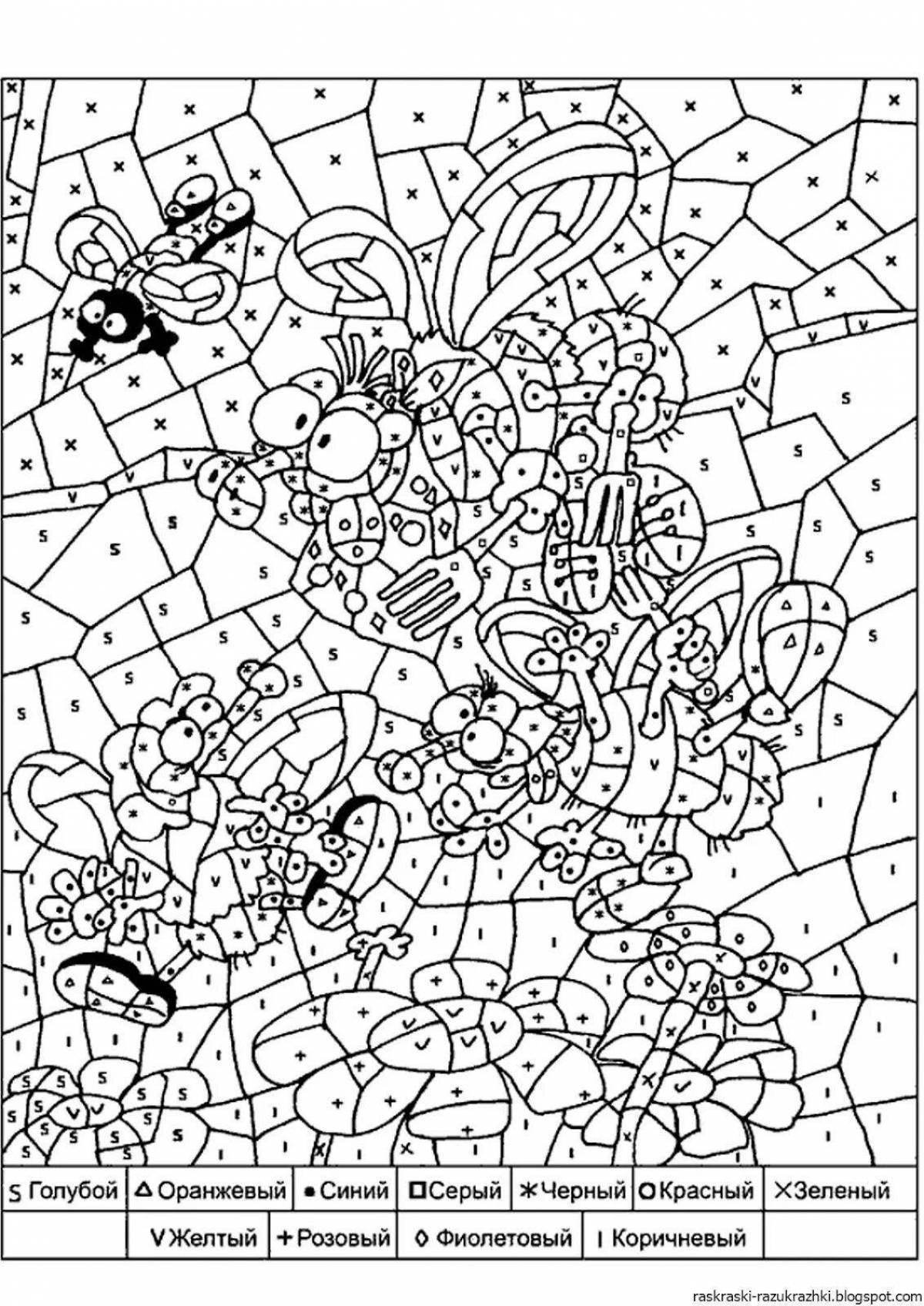 Invitation for coloring by numbers for everyone
