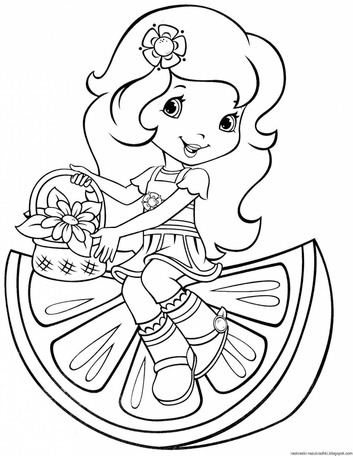 Adorable coloring book for girls 6-7 years old