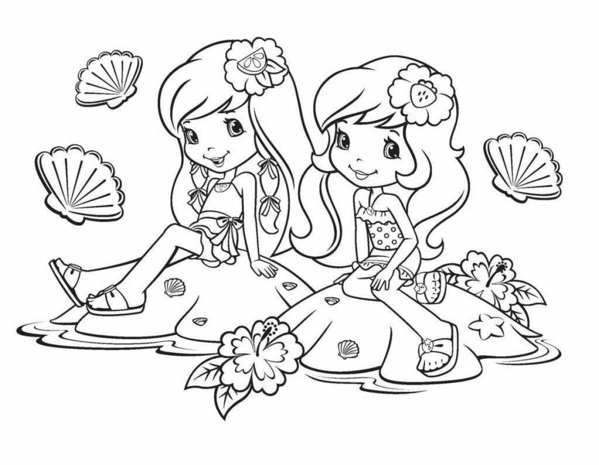 A wonderful coloring book for girls 6-7 years old