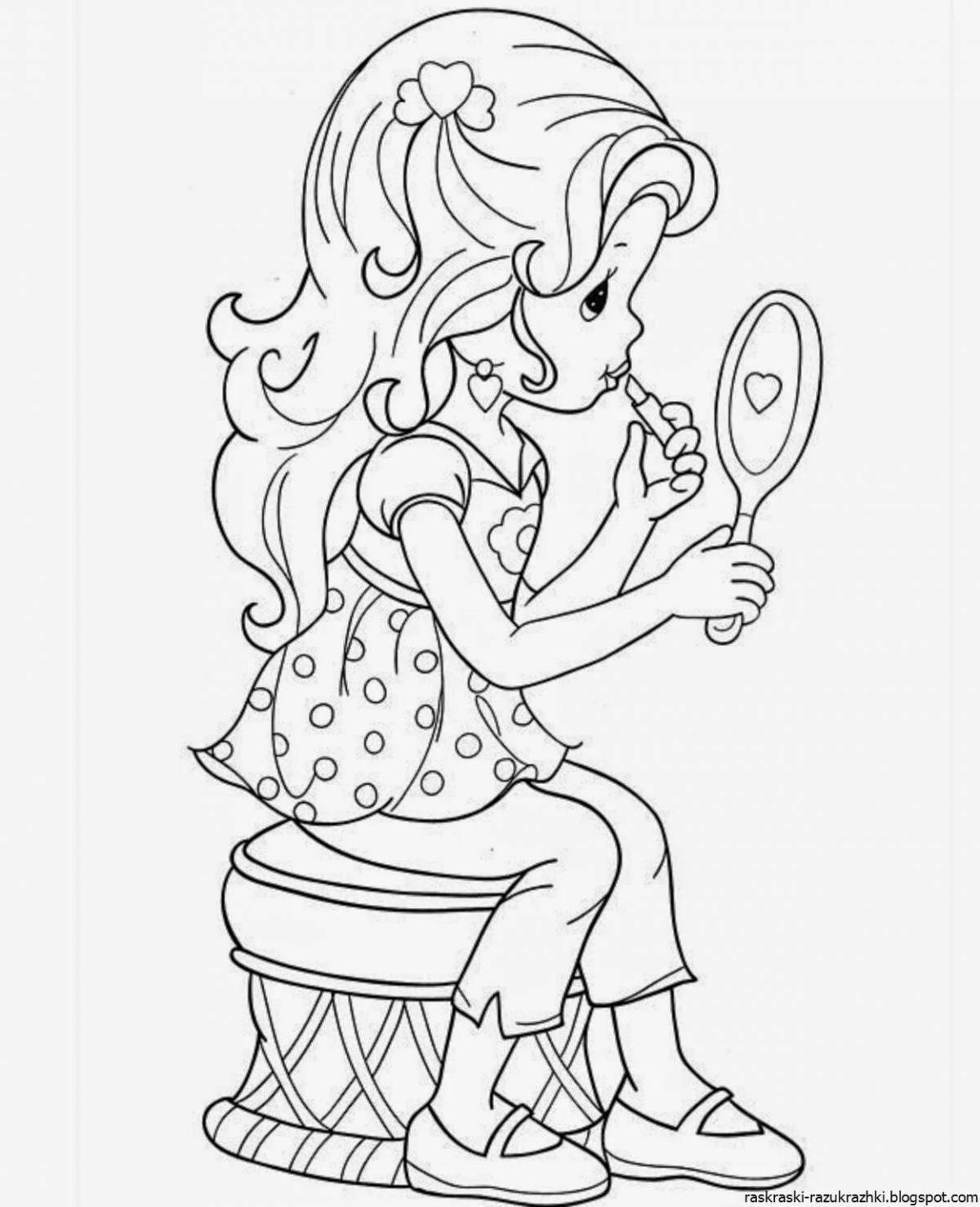 Fancy coloring book for girls 6-7 years old
