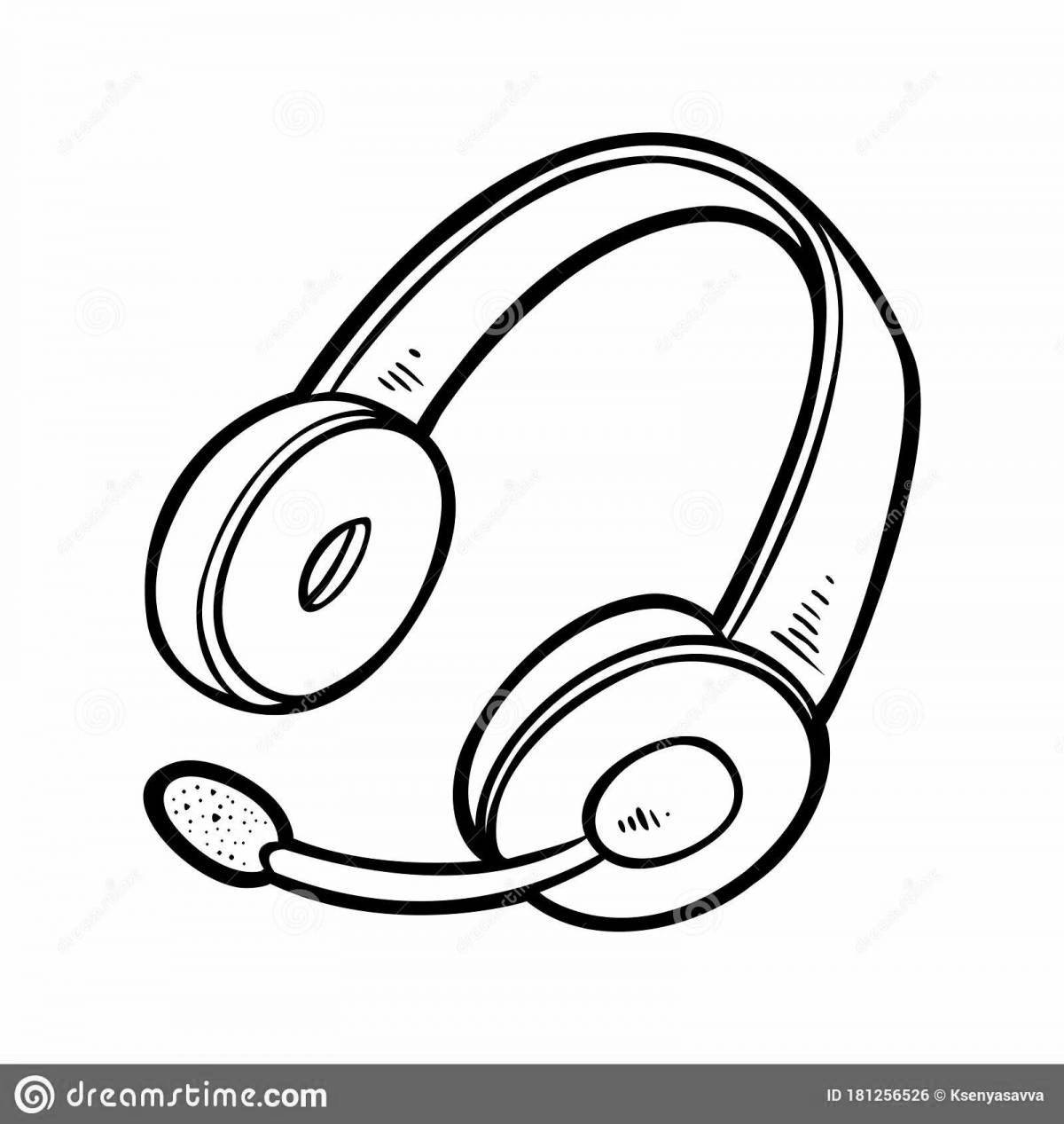 Colorful coloring with headphones for children
