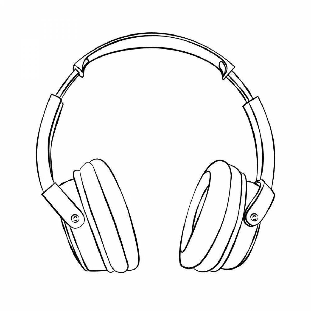 Coloring pages with headphones for kids