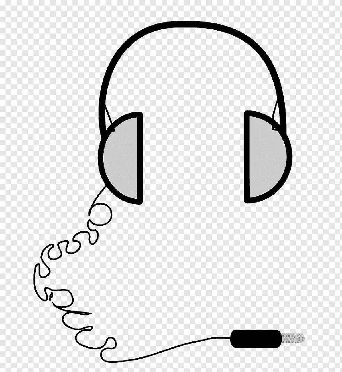 Attractive headphone coloring for kids