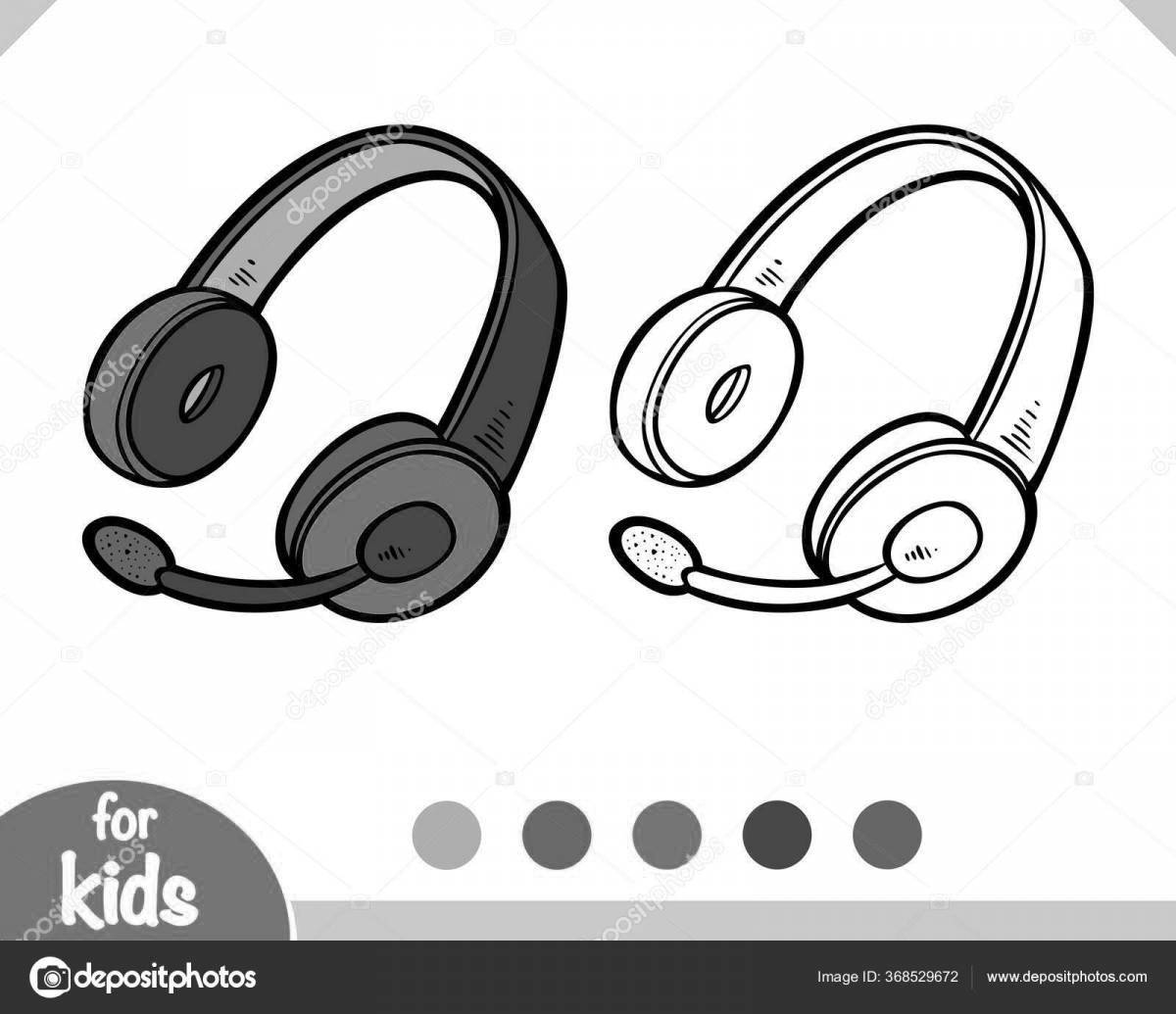 Fun headphone coloring for kids