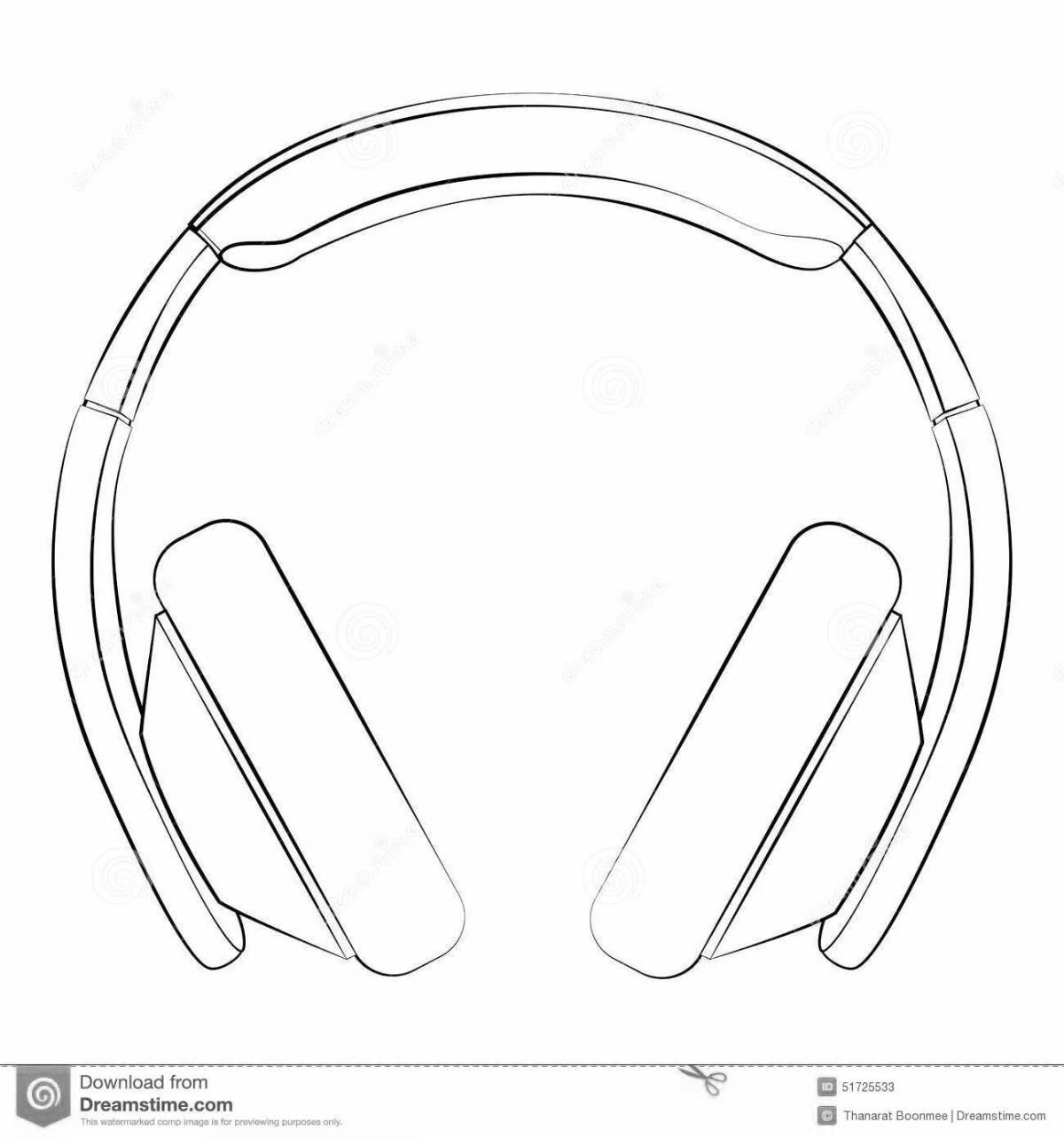 Coloring pages with headphones for toddlers
